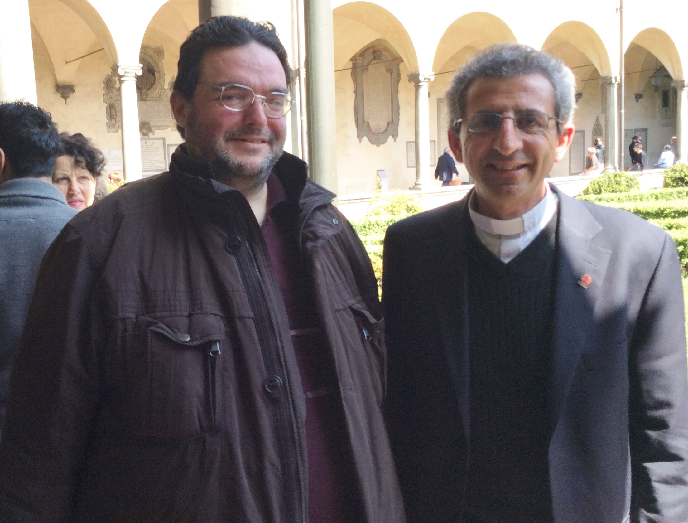 Foto Giornalista Franco Mariani con direttore Caritas Gerusalemme